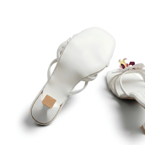 Rosa Bloom Heels - White