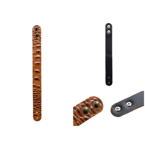 Leather Wristband Unisex - Brown