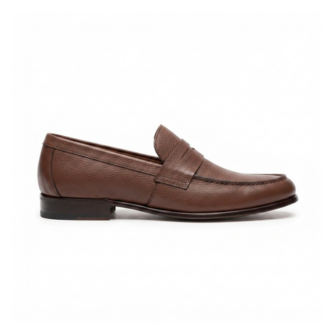 Italian Leather Penny Loafers - Brown
