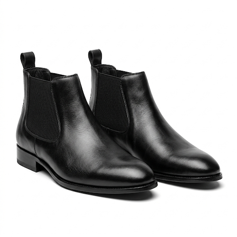 Italian Leather Chelsea Boot - Black