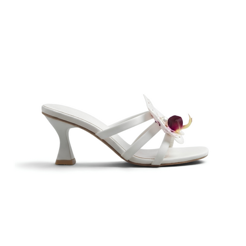 Rosa Bloom Heels - White