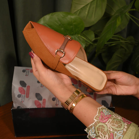 Horsebit Mules - Brown