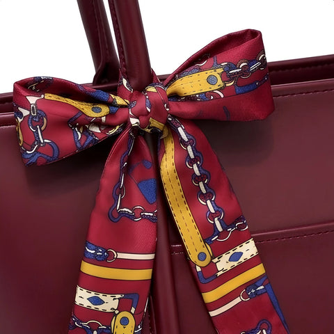 Julie Ribbon Maroon Tote Bag for Women