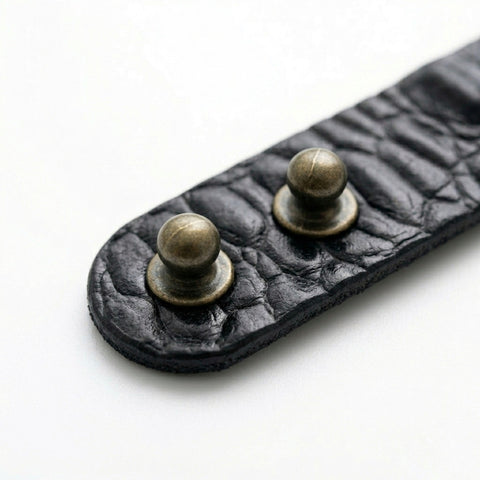 Leather Wristband Unisex - Black