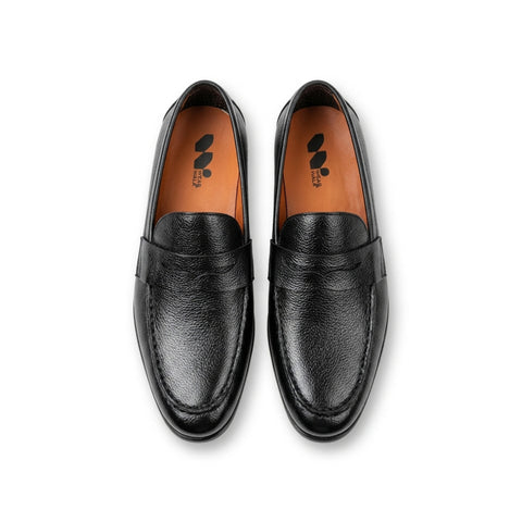 Italian Leather Penny Loafer - Black