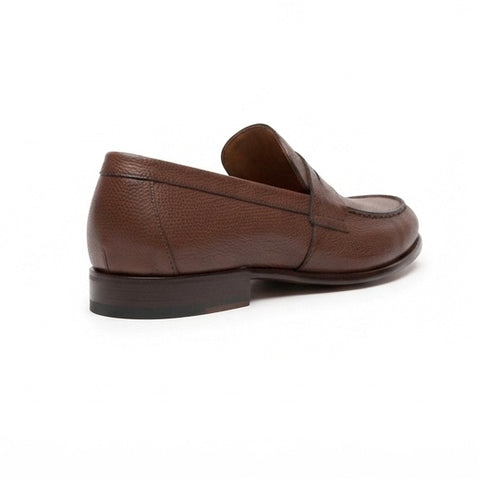 Italian Leather Penny Loafers - Brown