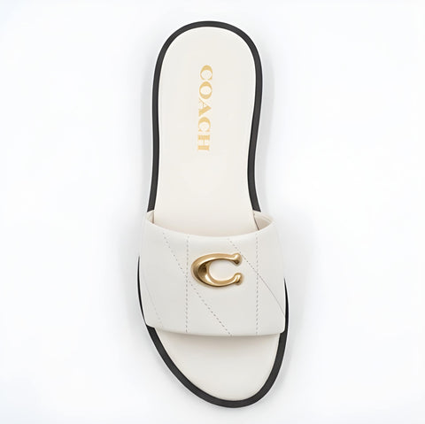 Ivory Comfort Slides - White