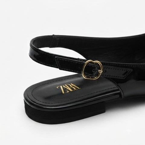 Bow Slingback Heels - Black