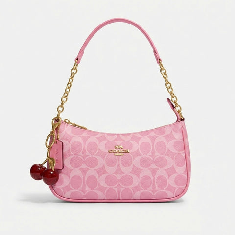 Coach Cross Body + Slides + Cherry Keychain - Pink