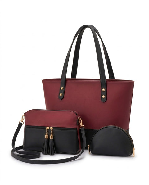 Grace 3 Pcs - Maroon / Black