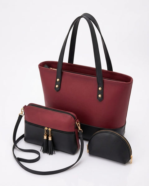 Grace 3 Pcs - Maroon / Black