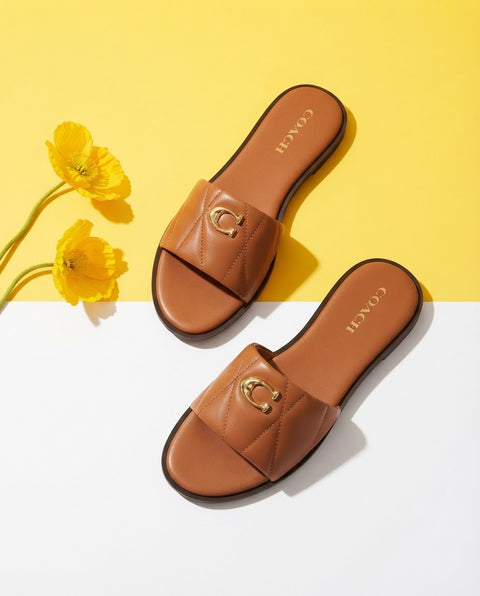Ivory Comfort Slides - Brown