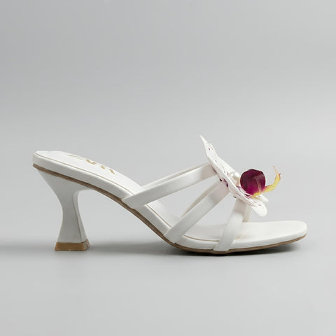Rosa Bloom Heels - White