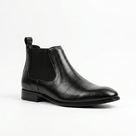 Italian Leather Chelsea Boot - Black