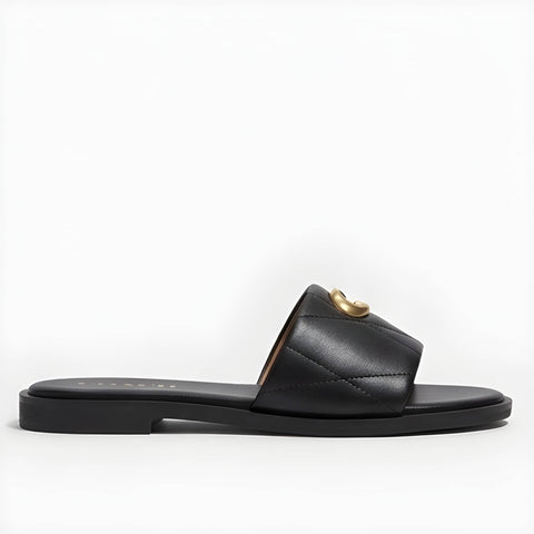 Ivory Comfort Slides - Black