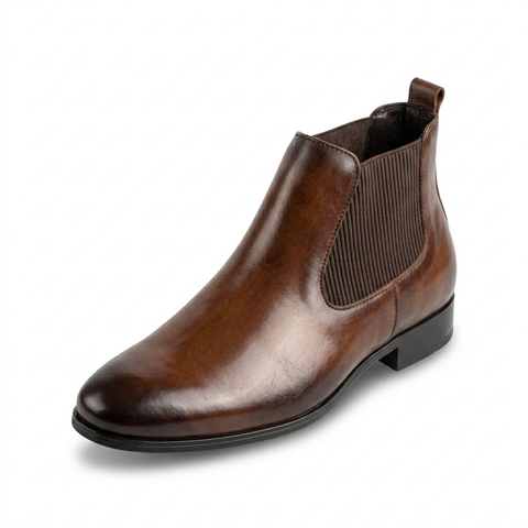 Italian Leather Chelsea Boot - Tan Brown