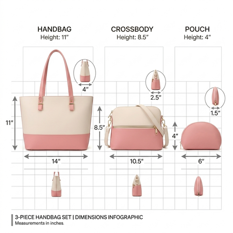Grace 3 Pcs - White / Pink