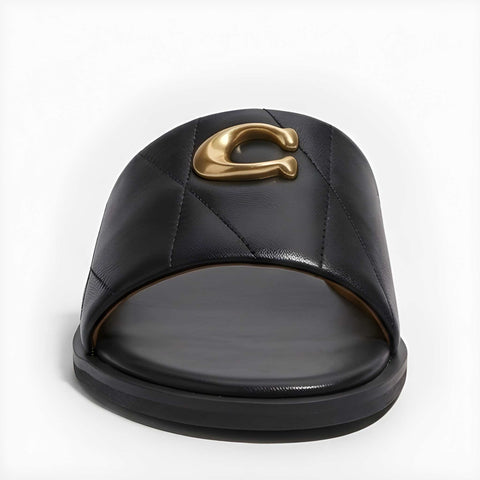 Ivory Comfort Slides - Black